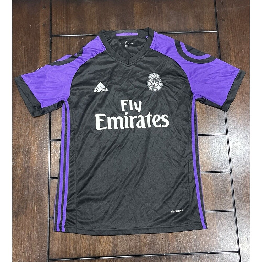 adidas Real Madrid Black and Purple Fly Emirates Jersey